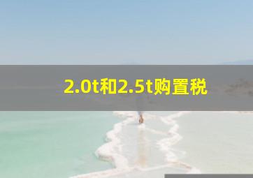 2.0t和2.5t购置税