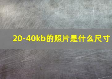 20-40kb的照片是什么尺寸