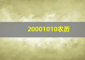 20001010农历