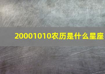 20001010农历是什么星座