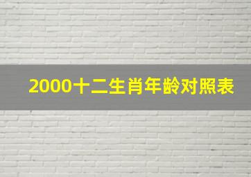 2000十二生肖年龄对照表