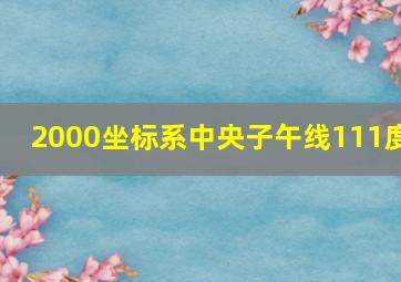 2000坐标系中央子午线111度