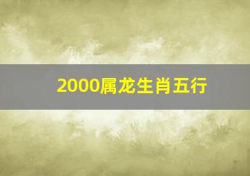 2000属龙生肖五行