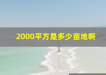 2000平方是多少亩地啊