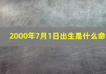 2000年7月1日出生是什么命