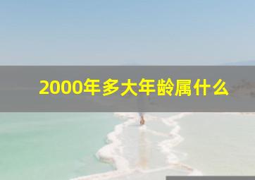 2000年多大年龄属什么