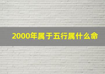 2000年属于五行属什么命