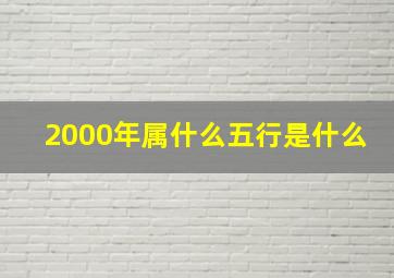 2000年属什么五行是什么