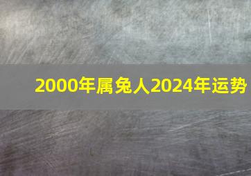 2000年属兔人2024年运势