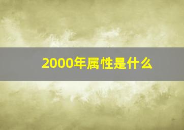 2000年属性是什么