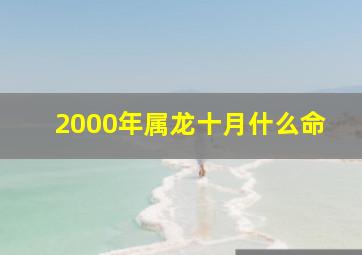 2000年属龙十月什么命