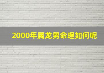 2000年属龙男命理如何呢