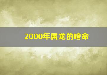 2000年属龙的啥命