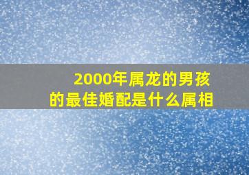 2000年属龙的男孩的最佳婚配是什么属相