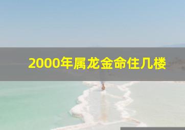 2000年属龙金命住几楼