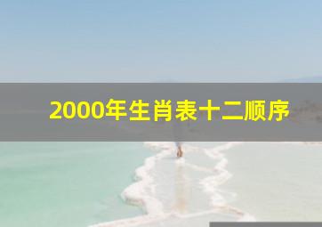 2000年生肖表十二顺序