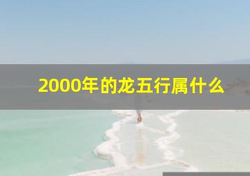 2000年的龙五行属什么