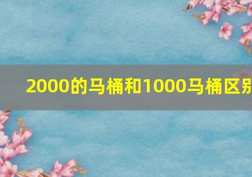 2000的马桶和1000马桶区别