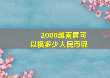 2000越南盾可以换多少人民币呢