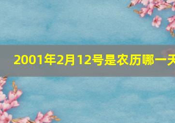 2001年2月12号是农历哪一天