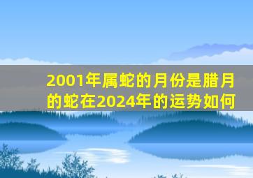 2001年属蛇的月份是腊月的蛇在2024年的运势如何