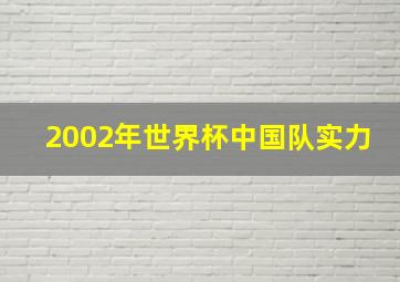 2002年世界杯中国队实力