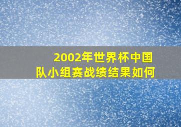 2002年世界杯中国队小组赛战绩结果如何