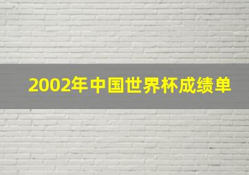 2002年中国世界杯成绩单