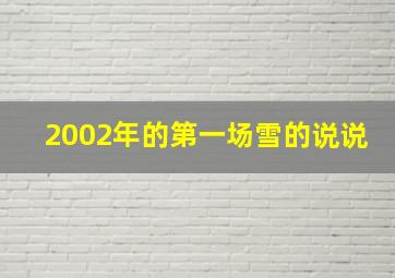 2002年的第一场雪的说说