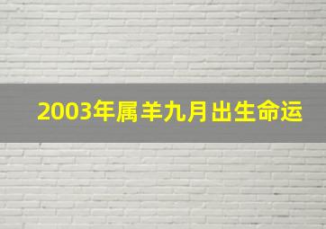 2003年属羊九月出生命运