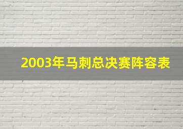 2003年马刺总决赛阵容表