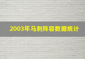 2003年马刺阵容数据统计