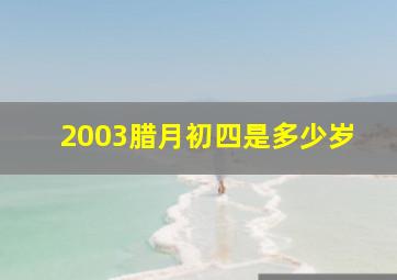 2003腊月初四是多少岁