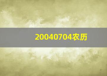 20040704农历