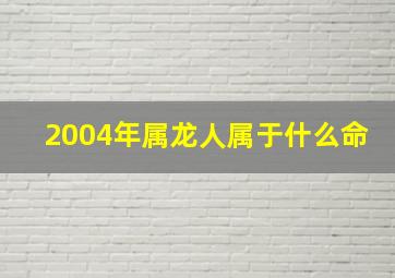 2004年属龙人属于什么命