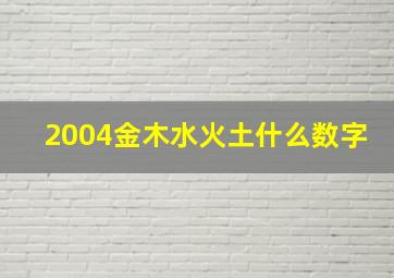 2004金木水火土什么数字