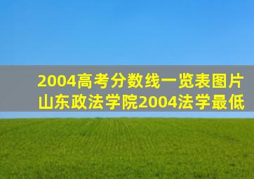 2004高考分数线一览表图片山东政法学院2004法学最低