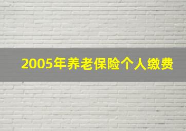 2005年养老保险个人缴费