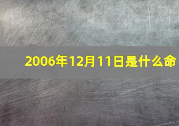 2006年12月11日是什么命