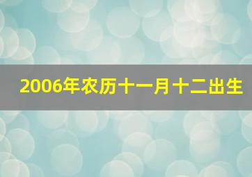 2006年农历十一月十二出生