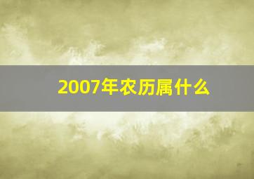 2007年农历属什么