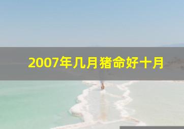 2007年几月猪命好十月