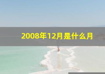 2008年12月是什么月