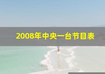 2008年中央一台节目表