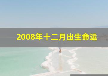 2008年十二月出生命运