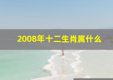 2008年十二生肖属什么