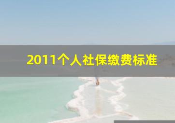 2011个人社保缴费标准