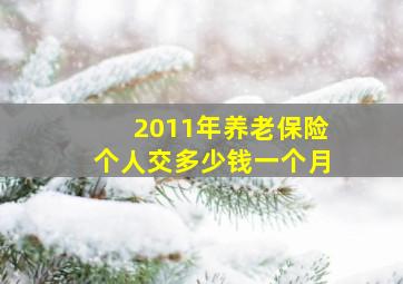 2011年养老保险个人交多少钱一个月