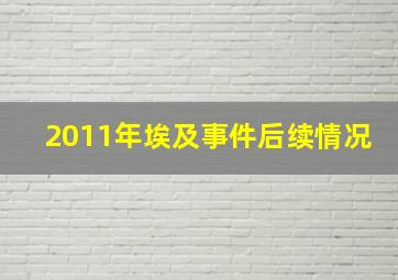 2011年埃及事件后续情况