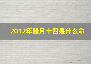 2012年腊月十四是什么命